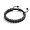 Labradorite & Agate noire | Bronze à canon | Bracelet Double Géom