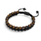 Oeil de Tigre & Agate Noire | Bronze à canon | Bracelet Double Géom