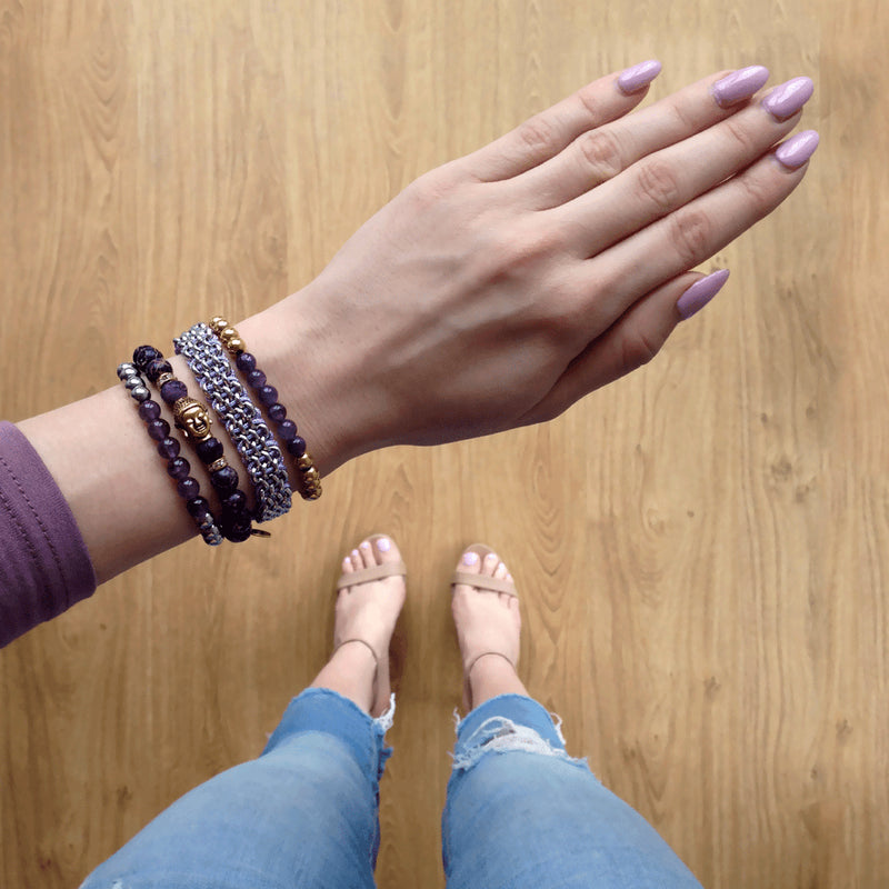 Admiration | Or 18 carats | Améthyste | Bracelet d'expression de pierres précieuses