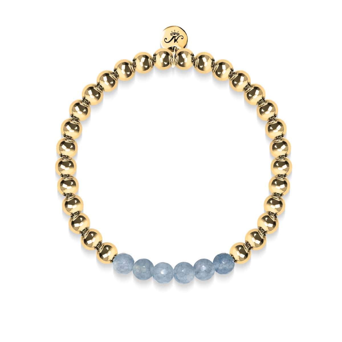 Attrayant | Or 18 carats | Jade gris facetté | Bracelet d'expression de pierres précieuses