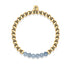 Attrayant | Or 18 carats | Jade gris facetté | Bracelet d'expression de pierres précieuses