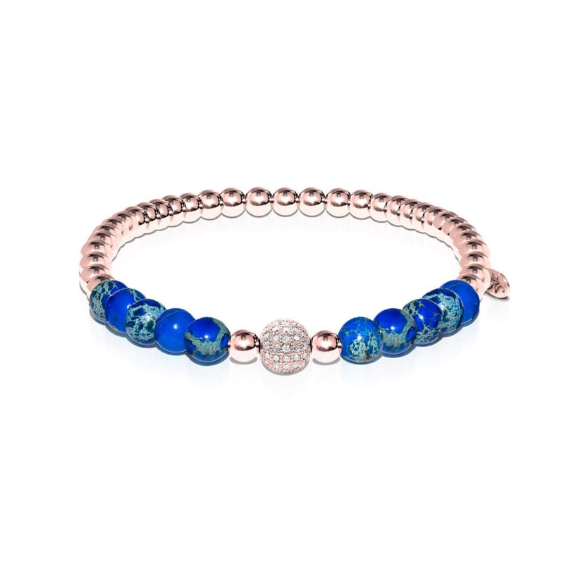 Atlantide | Or rose 18 carats | Bracelet de pierres précieuses de mer en cristal