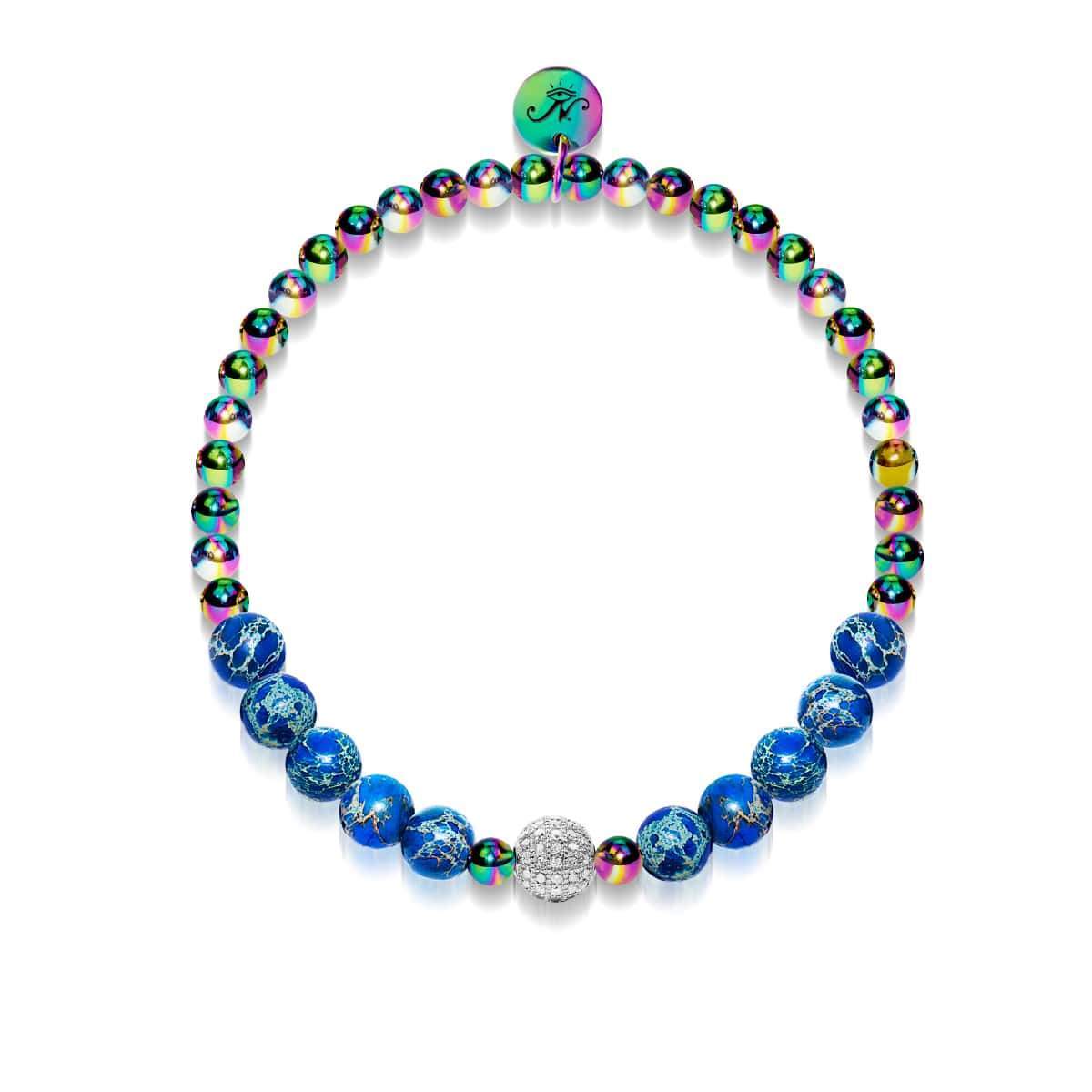 Atlantide | Licorne Argent | Bracelet de pierres précieuses de mer en cristal