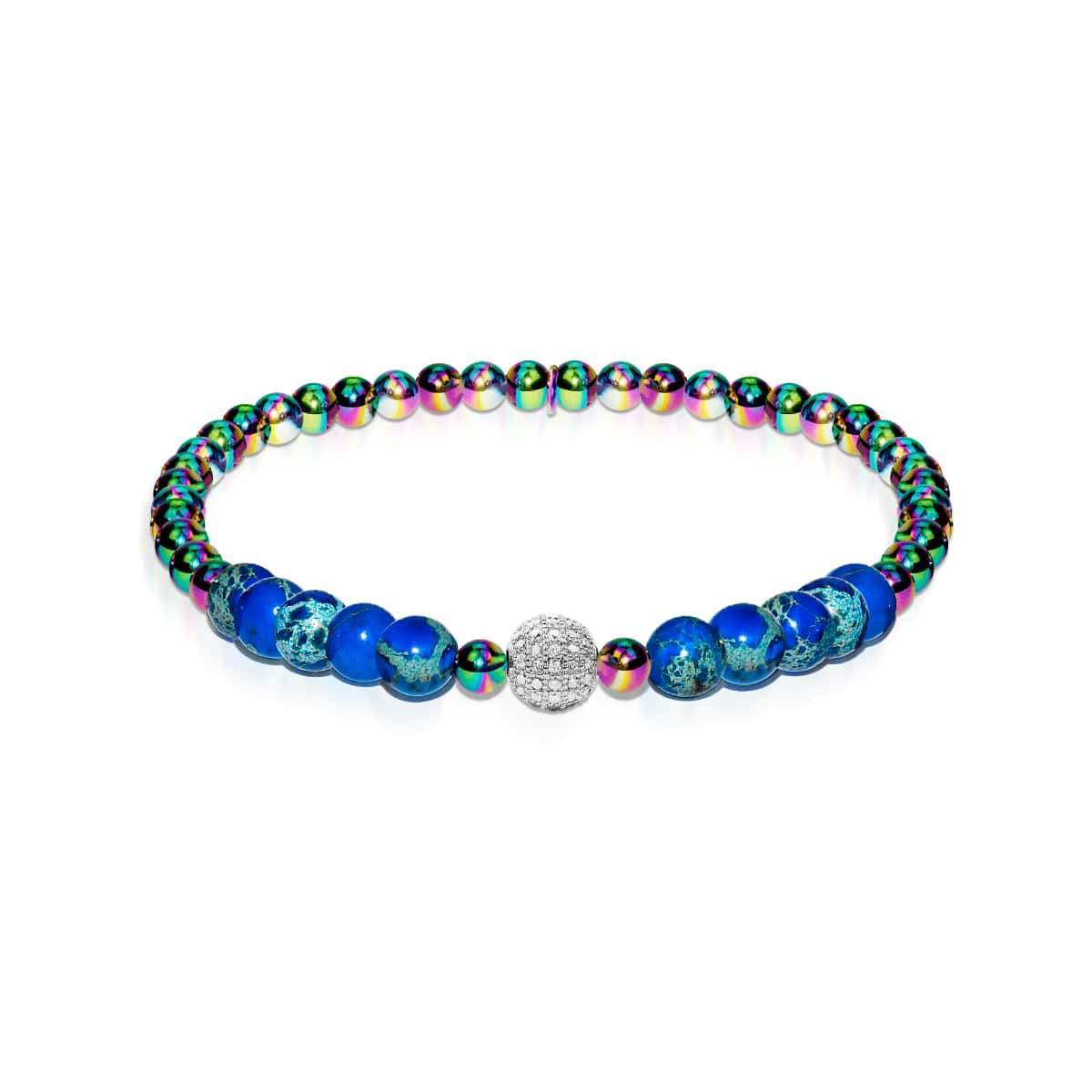 Atlantide | Licorne Argent | Bracelet de pierres précieuses de mer en cristal