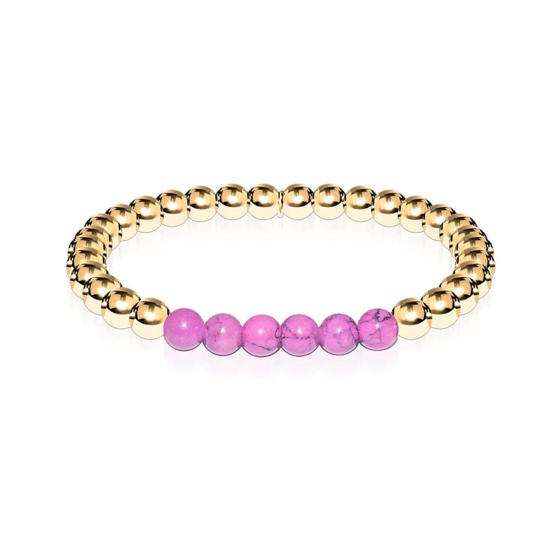 Heureux | Or 18 carats | Violet Turquoise | Bracelet d'expression de pierres précieuses