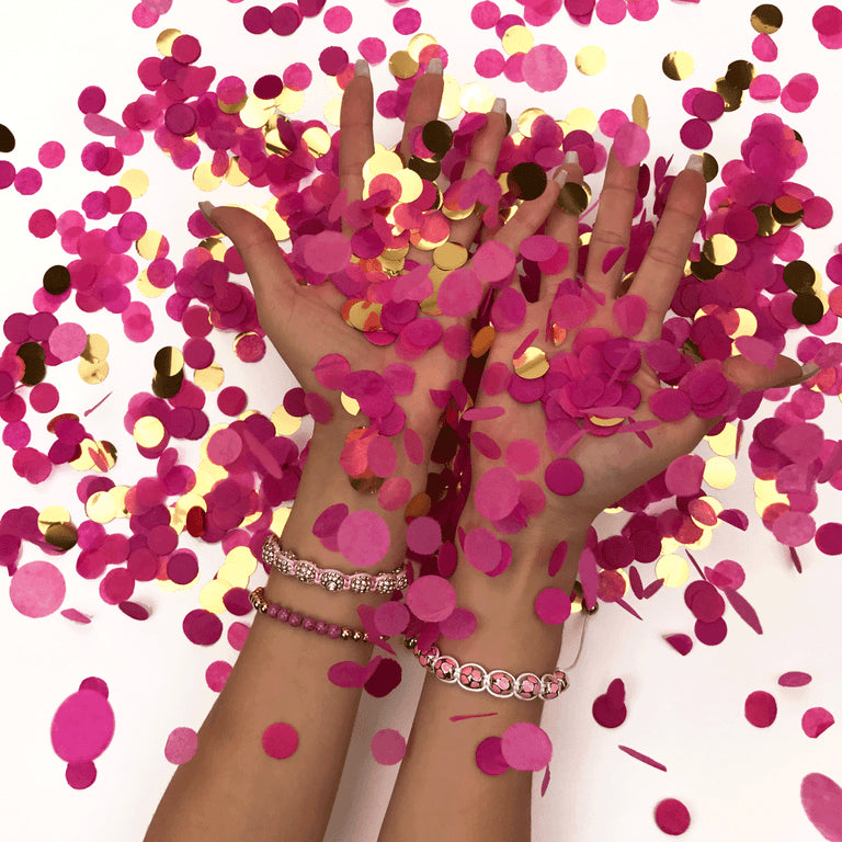 Heureux | Or rose 18 carats | Violet Turquoise | Bracelet d'expression de pierres précieuses