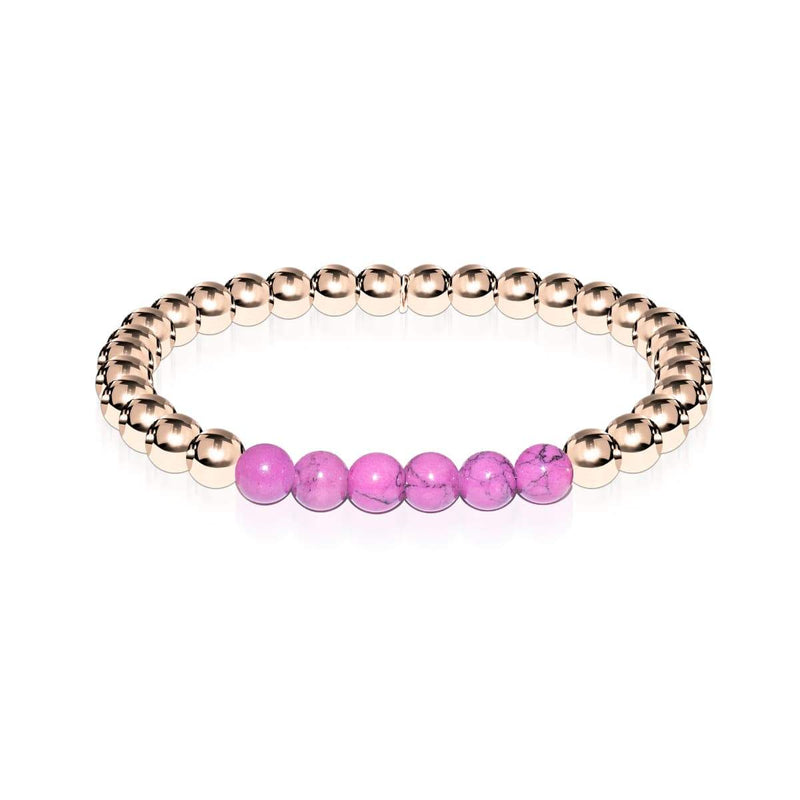 Heureux | Or rose 18 carats | Violet Turquoise | Bracelet d'expression de pierres précieuses