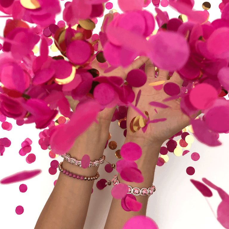 Heureux | Or rose 18 carats | Violet Turquoise | Bracelet d'expression de pierres précieuses