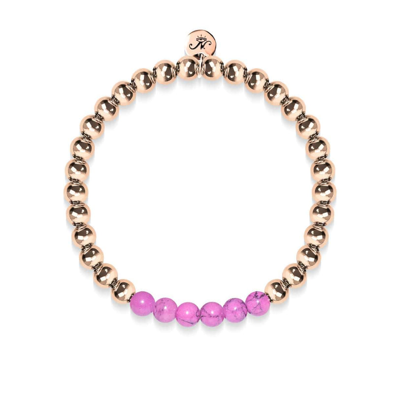 Heureux | Or rose 18 carats | Violet Turquoise | Bracelet d'expression de pierres précieuses