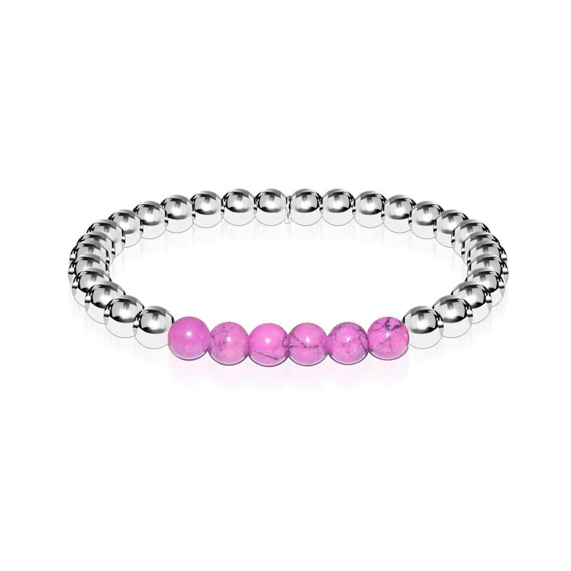 Heureux | Argent | Violet Turquoise | Bracelet d'expression de pierres précieuses