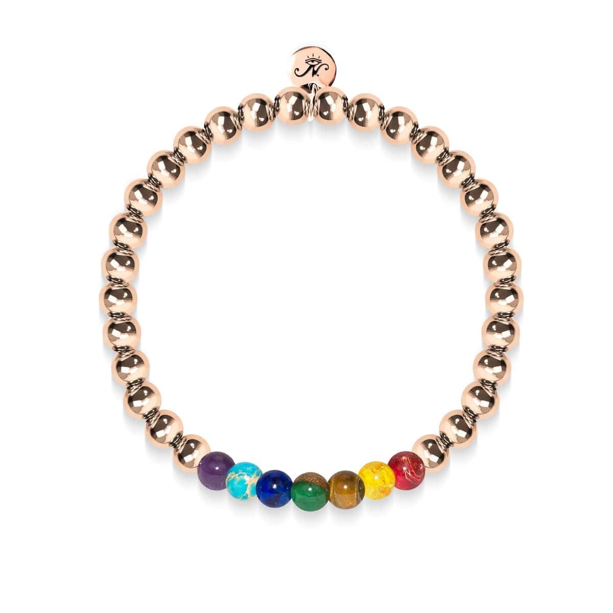 chakra | Or rose 18 carats | Bracelet d'expression de pierres précieuses
