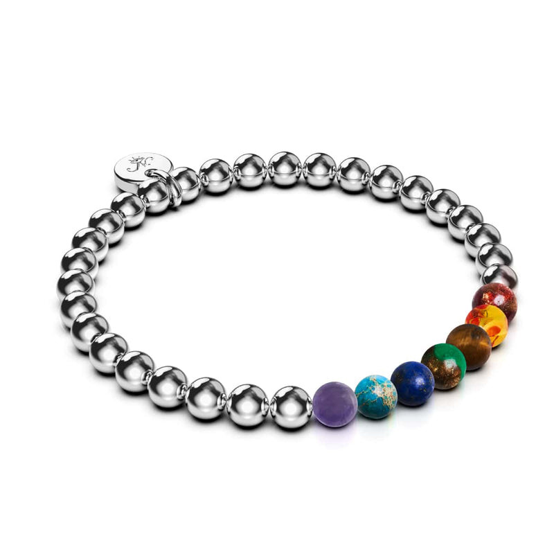 chakra | Argent | Bracelet d'expression de pierres précieuses