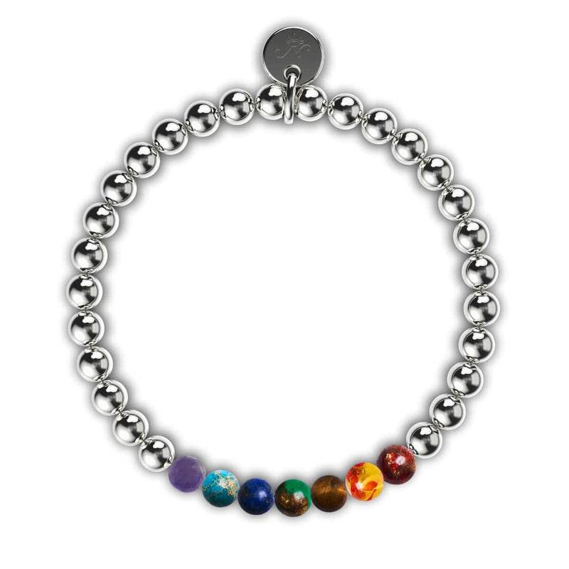 chakra | Argent | Bracelet d'expression de pierres précieuses