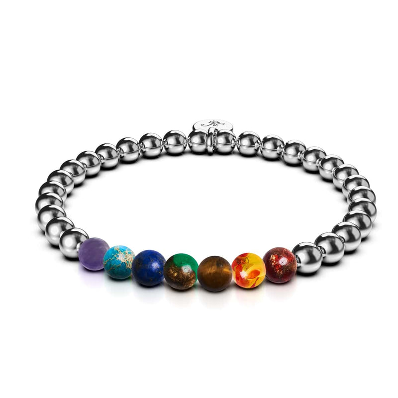 chakra | Argent | Bracelet d'expression de pierres précieuses