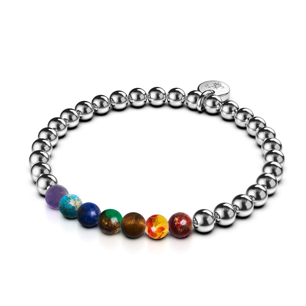 chakra | Argent | Bracelet d'expression de pierres précieuses