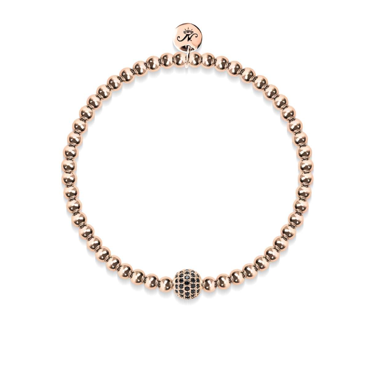 Charismatique | Or rose 18 carats | Cristaux de zircone cubique noire | Bracelet Expression