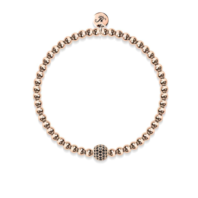 Charismatique | Or rose 18 carats | Cristaux de zircone cubique noire | Bracelet Expression