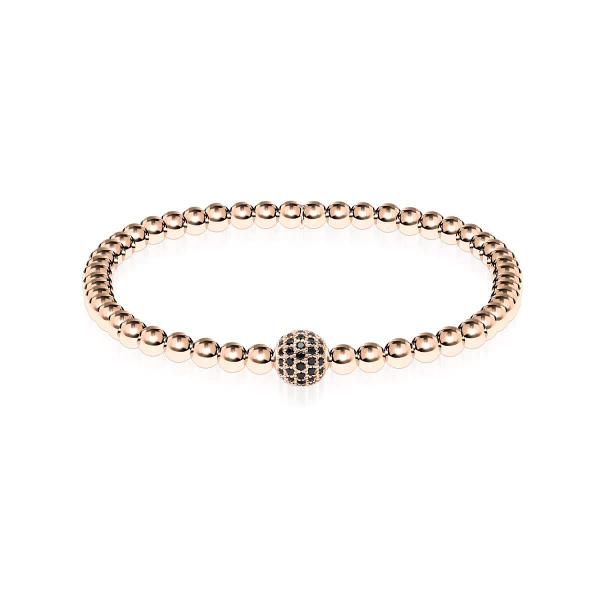 Charismatique | Or rose 18 carats | Cristaux de zircone cubique noire | Bracelet Expression