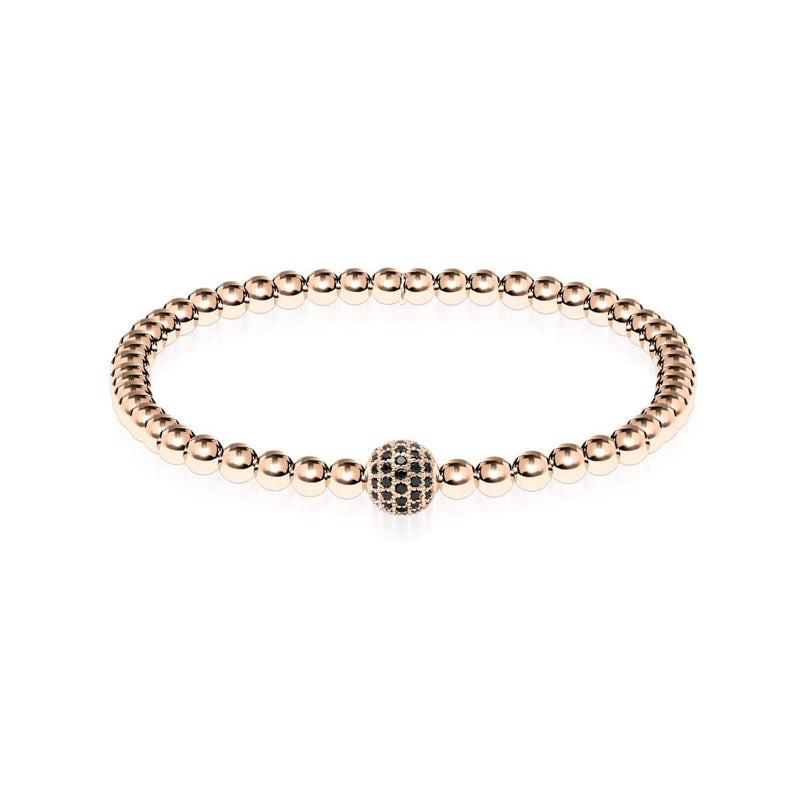 Charismatique | Or rose 18 carats | Cristaux de zircone cubique noire | Bracelet Expression