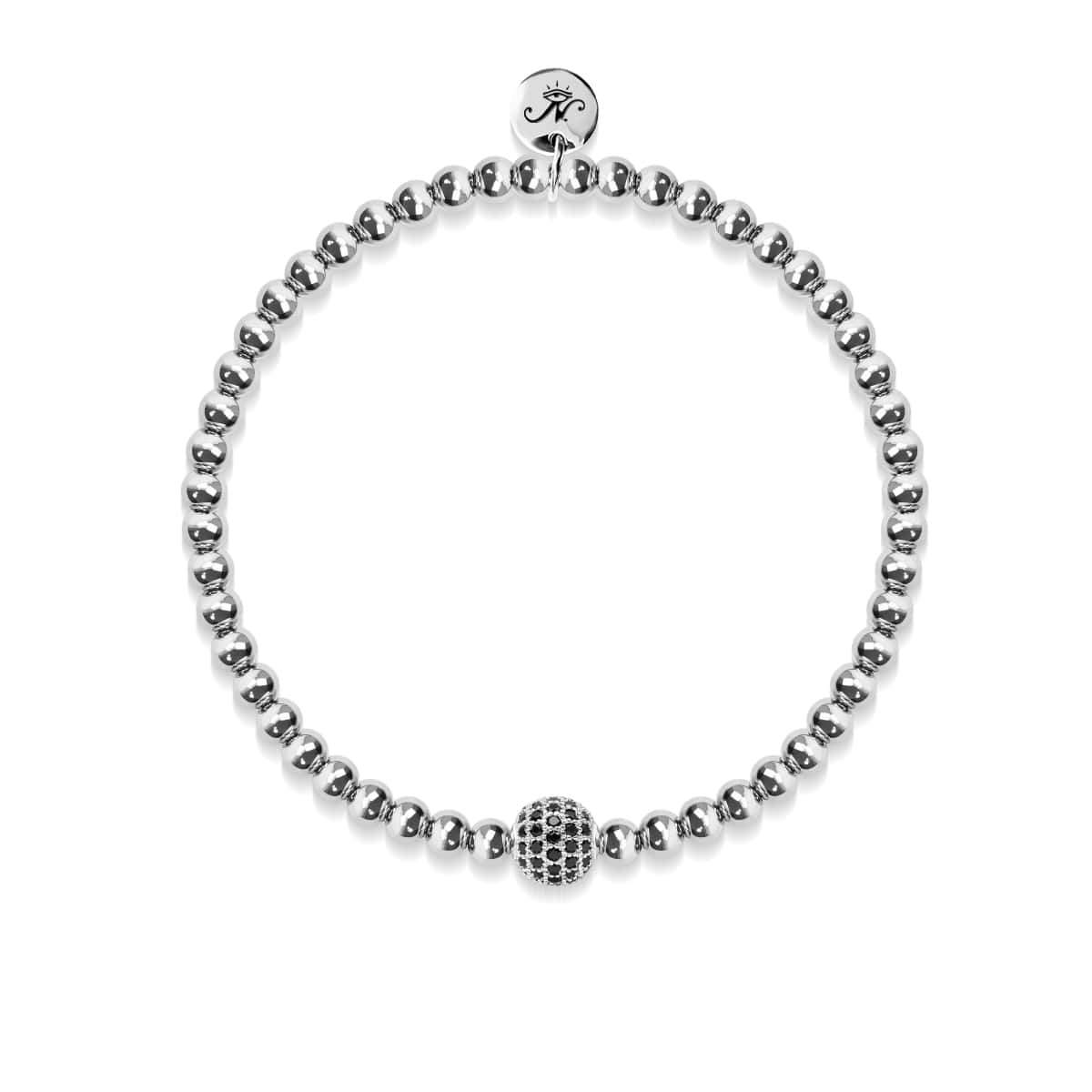 Charismatique | Argent | Cristaux de zircone cubique noire | Bracelet Expression