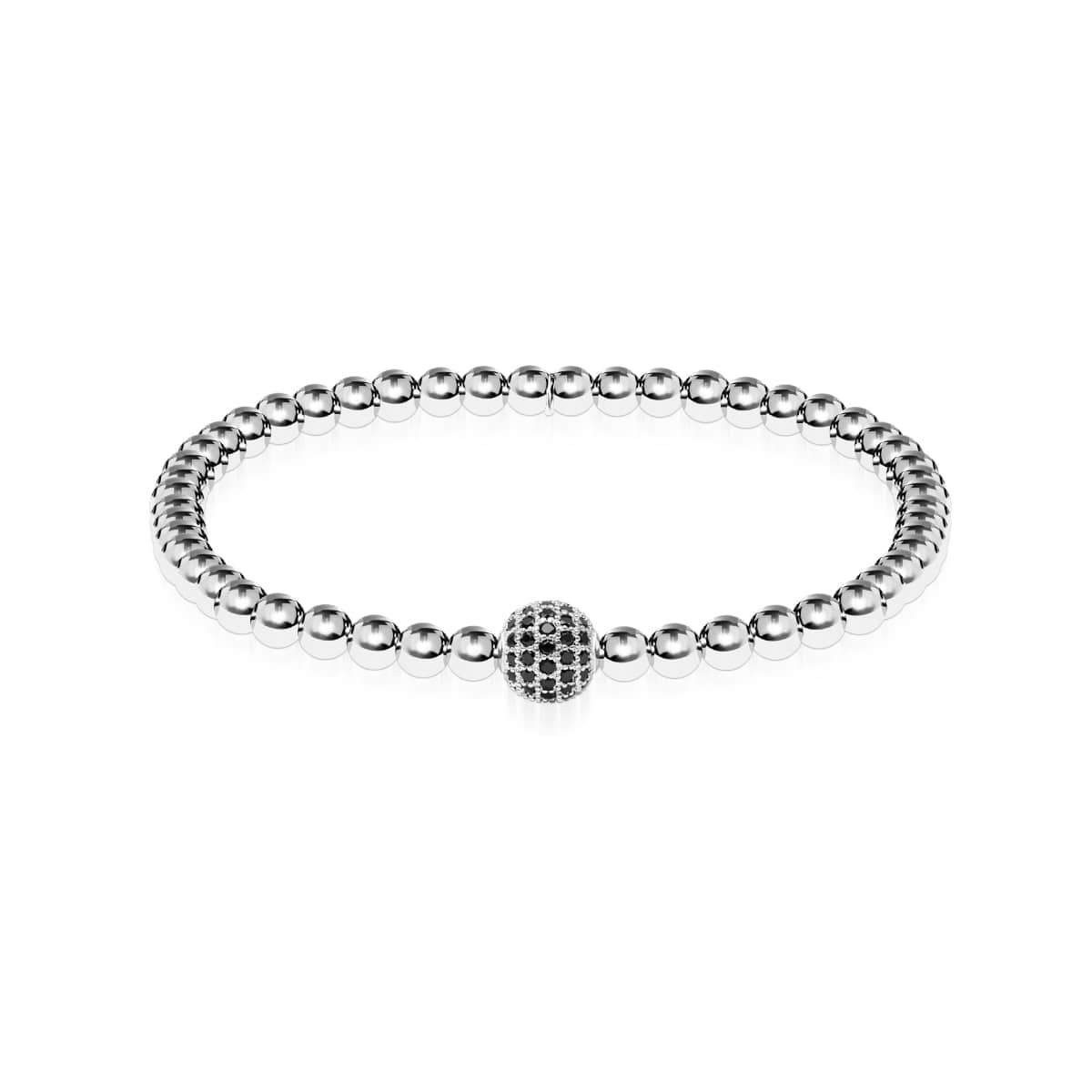 Charismatique | Argent | Cristaux de zircone cubique noire | Bracelet Expression