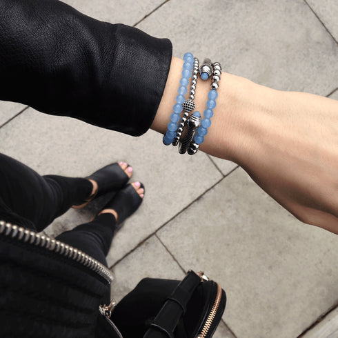 Charismatique | Argent | Cristaux de zircone cubique noire | Bracelet Expression