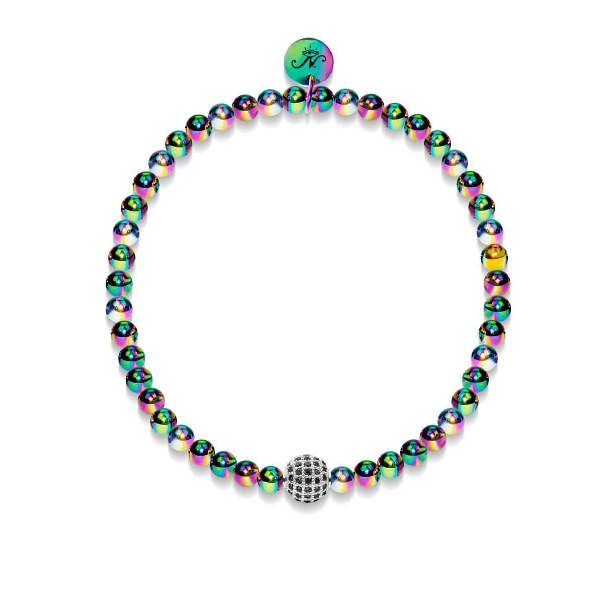 Charismatique | Licorne Argent | Cristaux de zircone cubique noire | Bracelet Expression