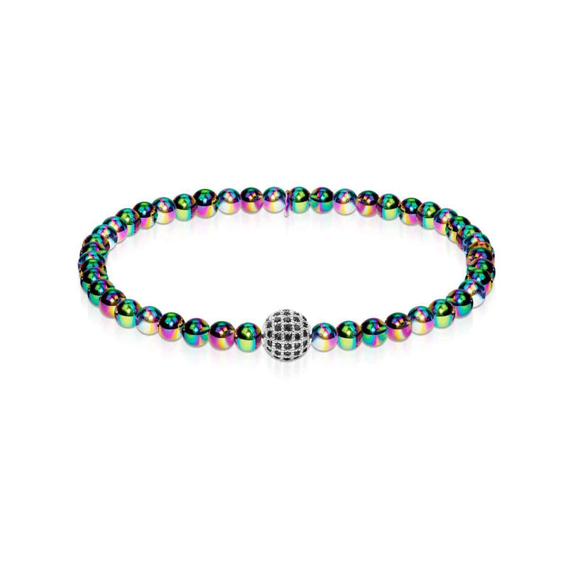 Charismatique | Licorne Argent | Cristaux de zircone cubique noire | Bracelet Expression