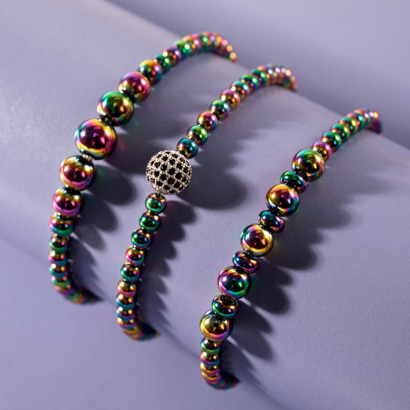 Charismatique | Licorne Argent | Cristaux de zircone cubique noire | Bracelet Expression