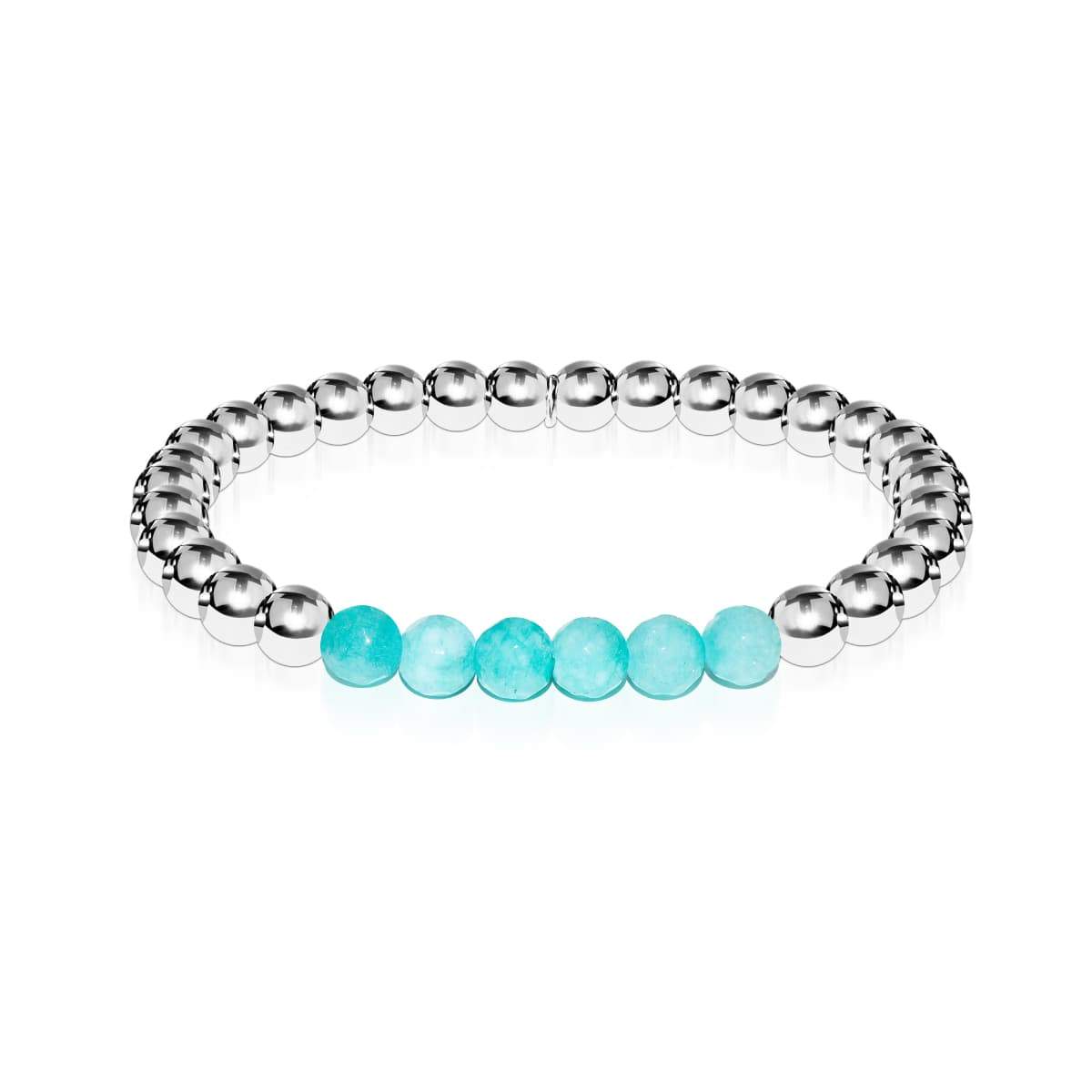 Enthousiaste | Argent | Jade aigue-marine | Bracelet d'expression de pierres précieuses
