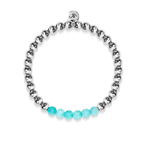 Enthousiaste | Argent | Jade aigue-marine | Bracelet d'expression de pierres précieuses