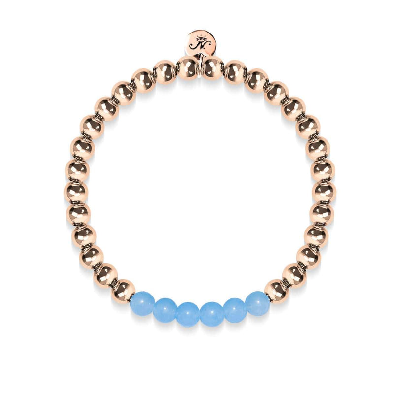 Coy | Or rose 18 carats | Aigue-marine | Bracelet d'expression de pierres précieuses