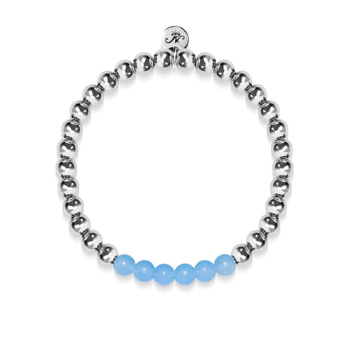 Coy | Argent | Aigue-marine | Bracelet d'expression de pierres précieuses