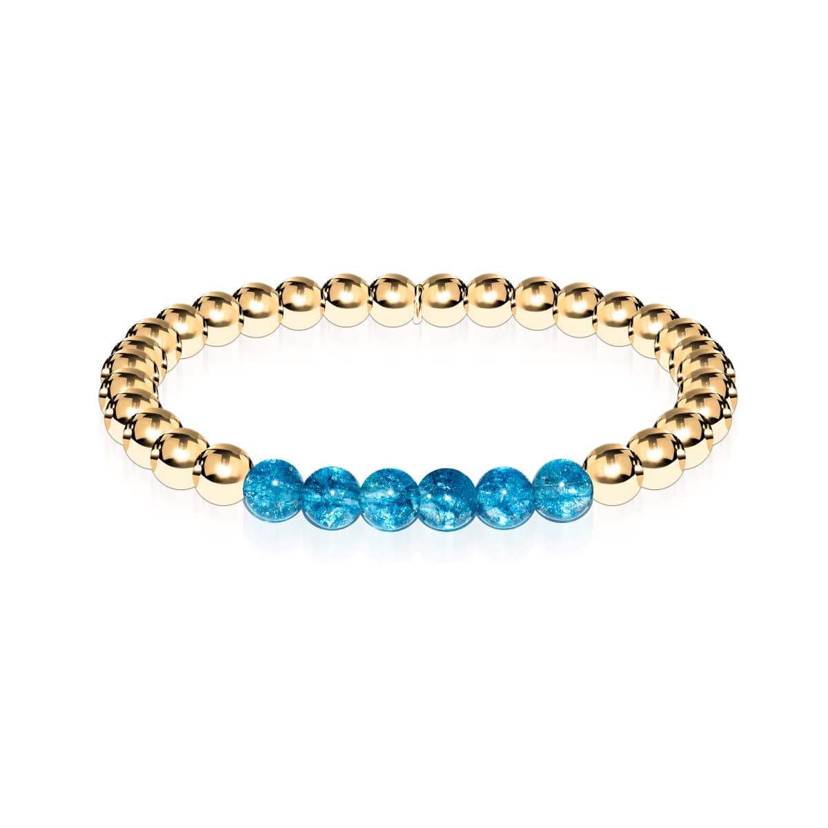 Délicieux | Or 18 carats | Cristal bleu | Bracelet d'expression de pierres précieuses