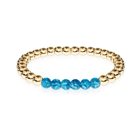 Délicieux | Or 18 carats | Cristal bleu | Bracelet d'expression de pierres précieuses
