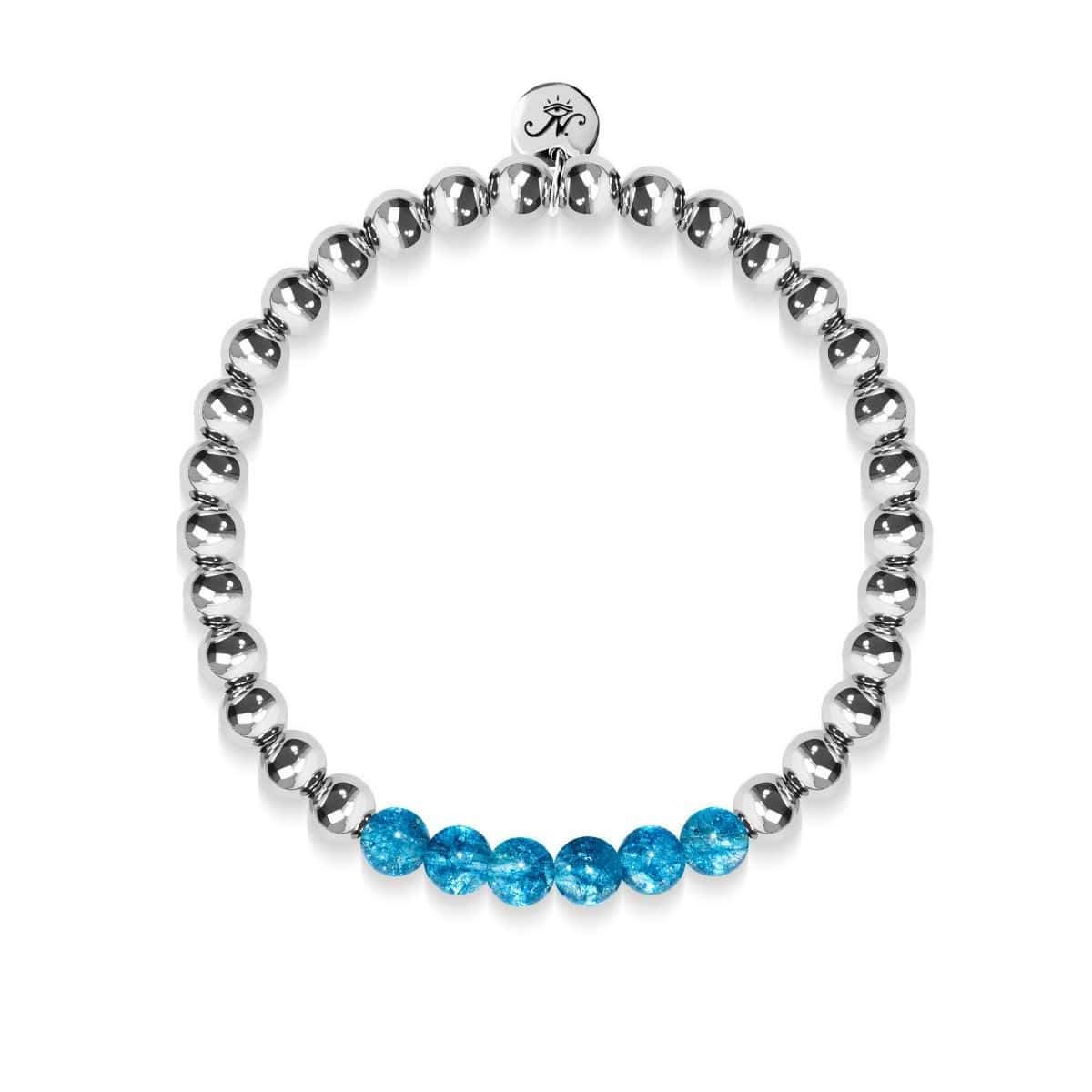 Délicieux | Argent | Cristal bleu | Bracelet d'expression de pierres précieuses