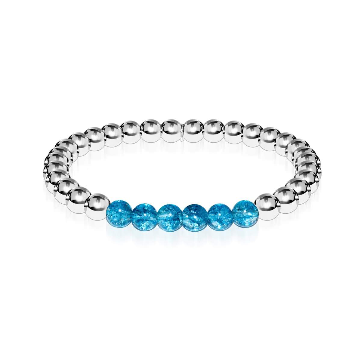Délicieux | Argent | Cristal bleu | Bracelet d'expression de pierres précieuses