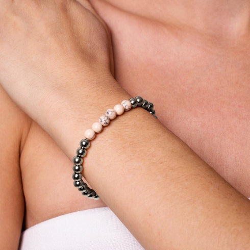 Enthousiaste | Argent | Crème Turquoise | Bracelet d'expression de pierres précieuses