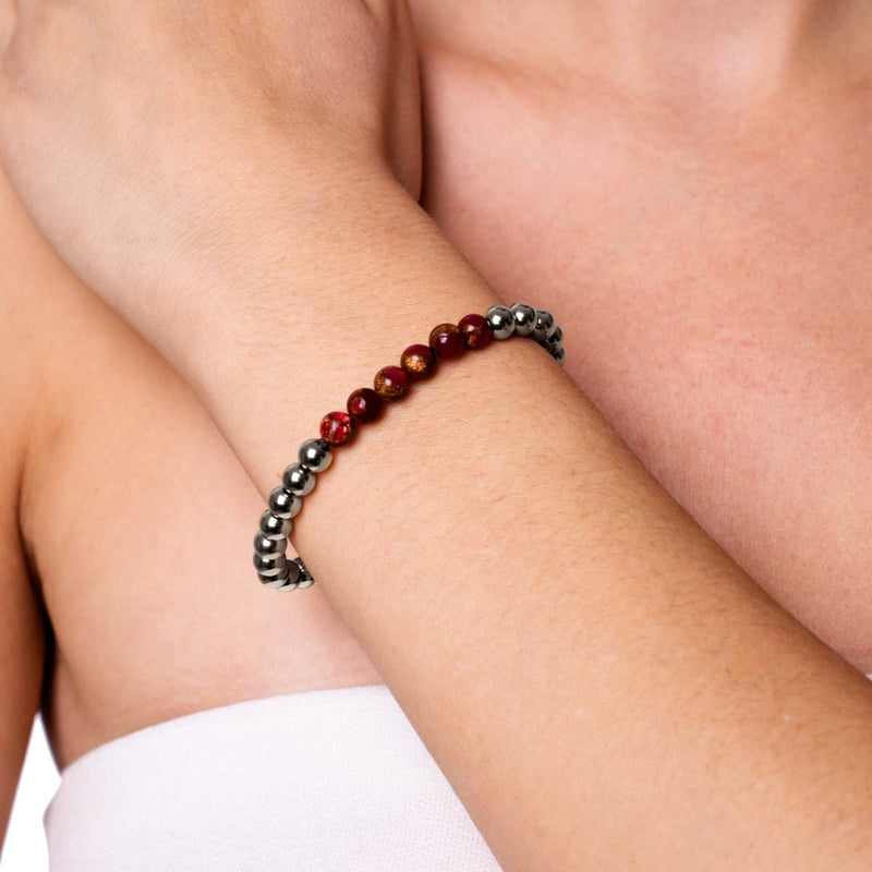 Inspiré | Argent | Nouvelle Agate Rouge | Bracelet Expression