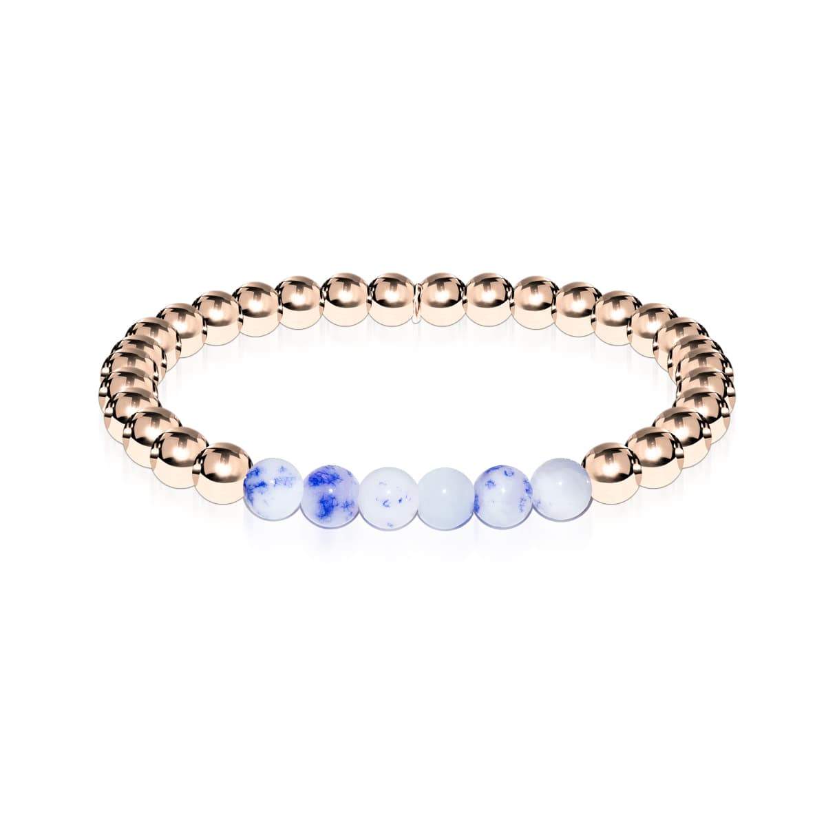 Joyeux | Or rose 18 carats | Jade Porcelaine | Bracelet d'expression de pierres précieuses