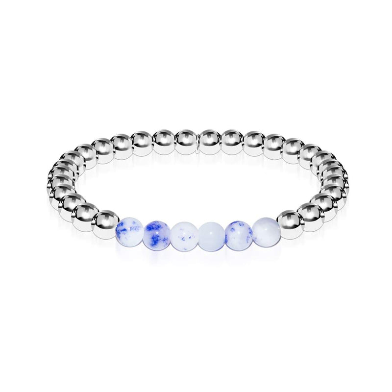 Joyeux | Argent | Jade Porcelaine | Bracelet d'expression de pierres précieuses
