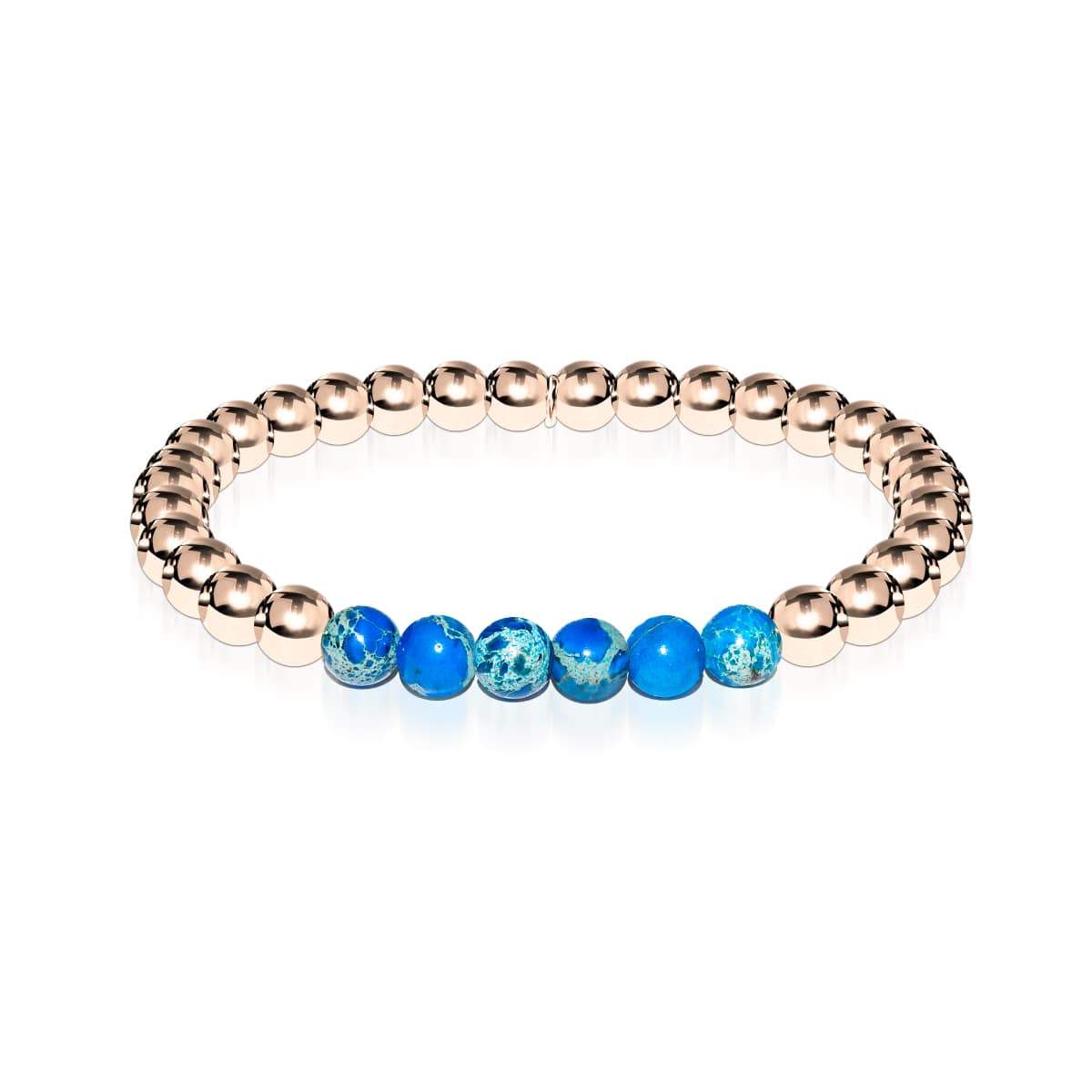 Jubilatoire | Or rose 18 carats | Pierre précieuse empereur bleu foncé | Bracelet Expression