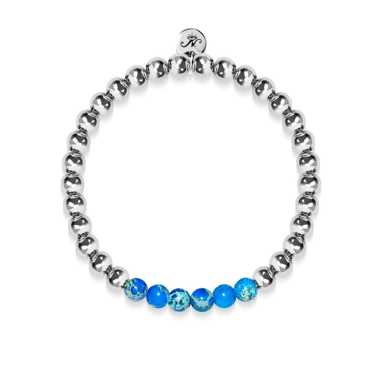 Jubilatoire | Argent | Pierre précieuse empereur bleu foncé | Bracelet Expression