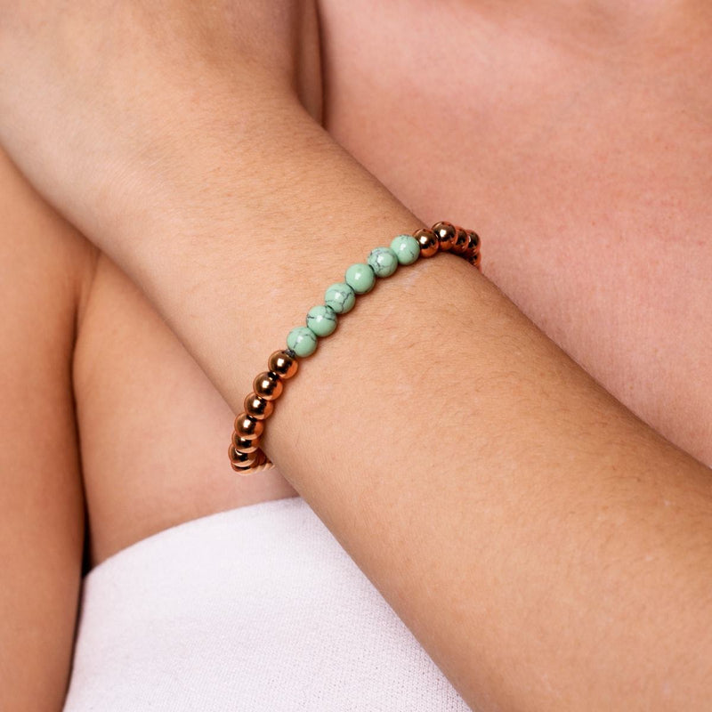 Proud | 18k Rose Gold | Green Turquoise | Gemstone Expression Bracelet
