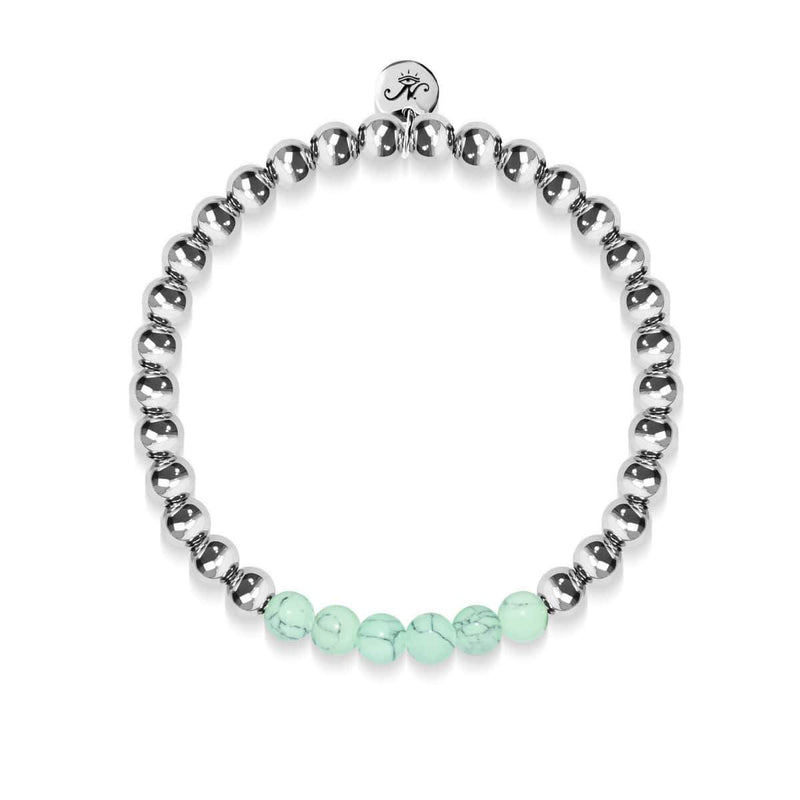 Fier | Argent | Vert Turquoise | Bracelet d'expression de pierres précieuses