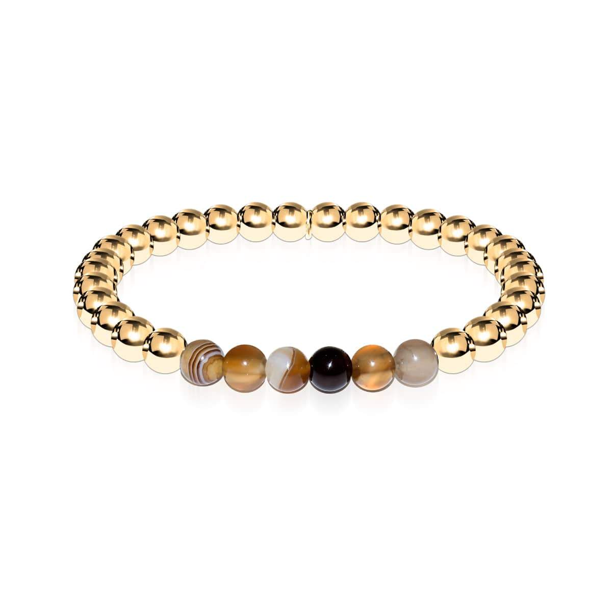 Satisfaction | Or 18 carats | Agate Ligne Grise | Bracelet d'expression de pierres précieuses