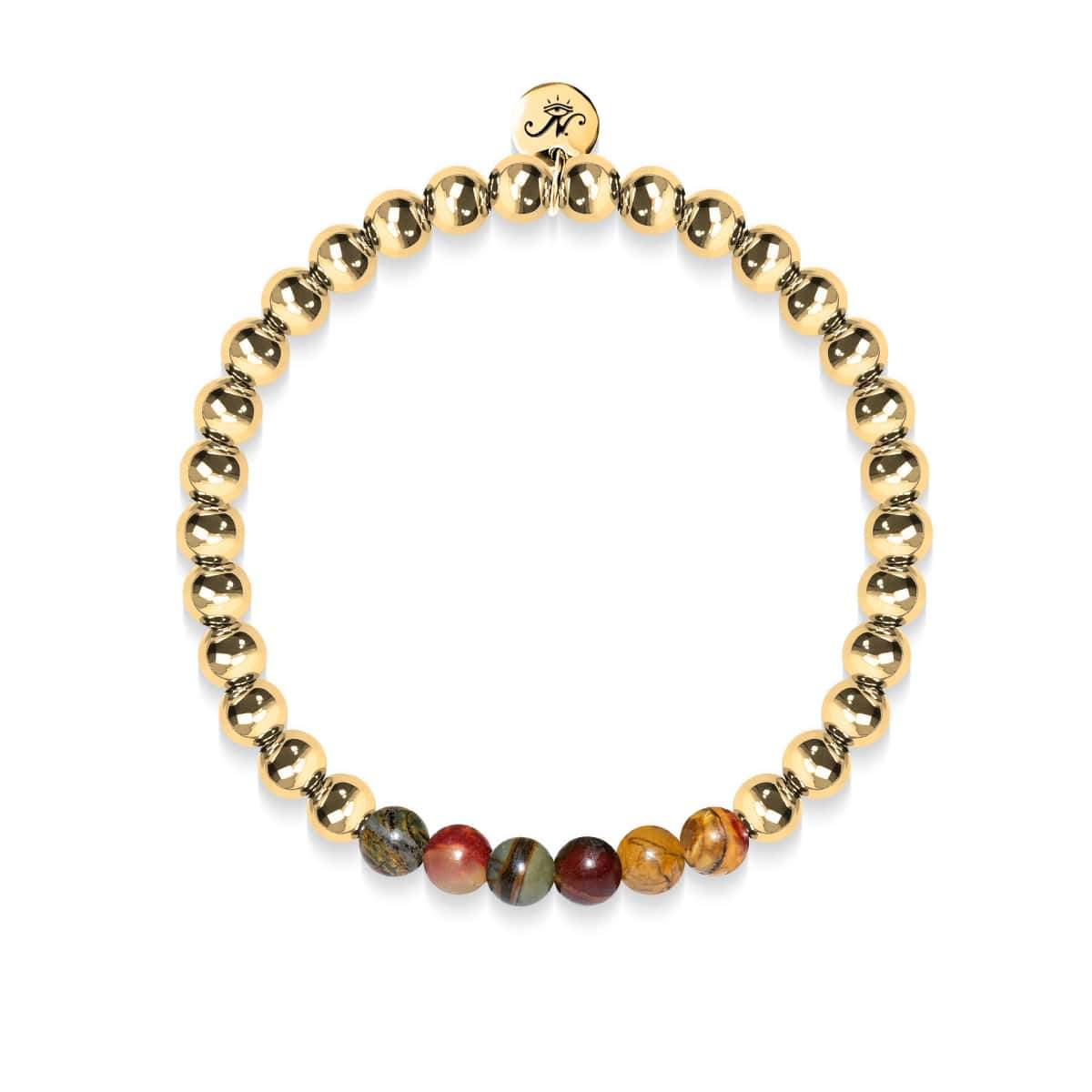 Sauvage | Or 18 carats | Jaspe rouge Picasso | Bracelet d'expression de pierres précieuses