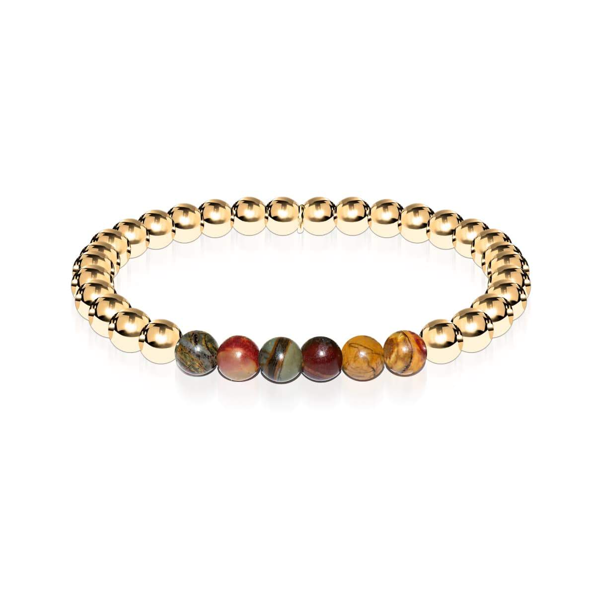 Sauvage | Or 18 carats | Jaspe rouge Picasso | Bracelet d'expression de pierres précieuses