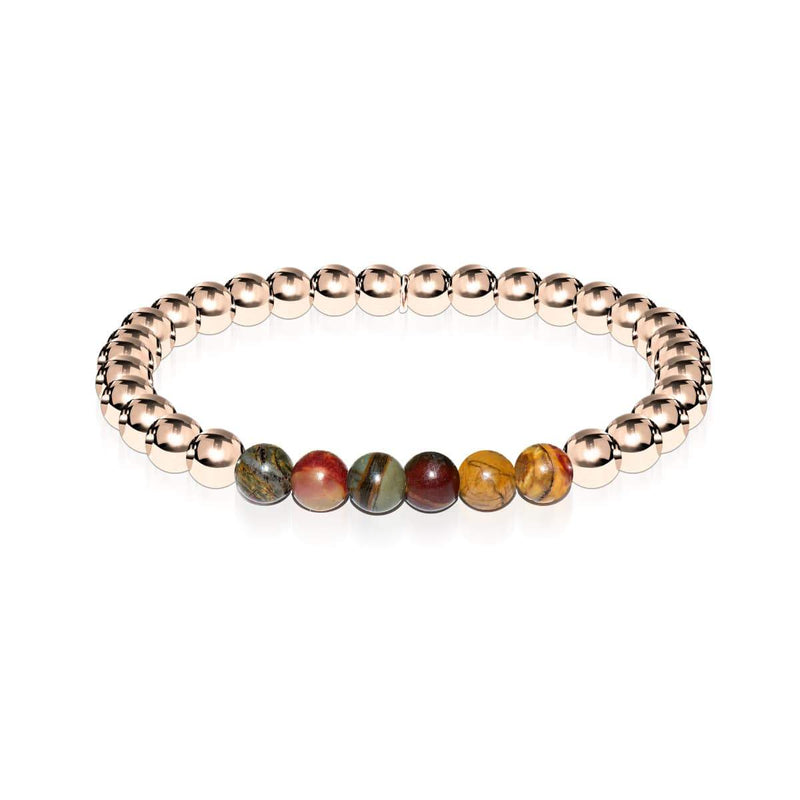 Sauvage | Or rose 18 carats | Jaspe rouge Picasso | Bracelet d'expression de pierres précieuses