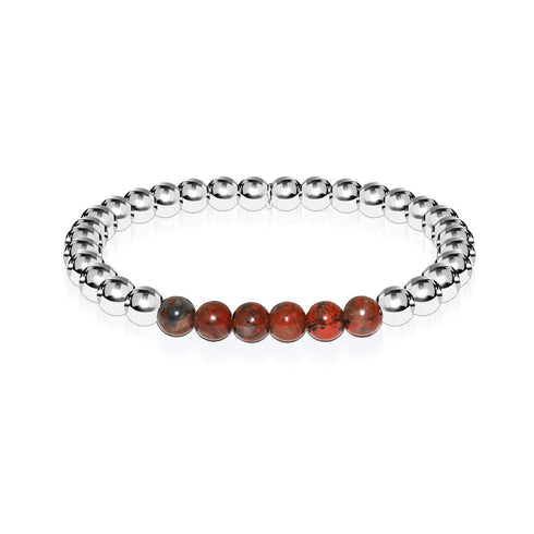 mélancolique | Argent | Jaspe Brécié | Bracelet d'expression de pierres précieuses